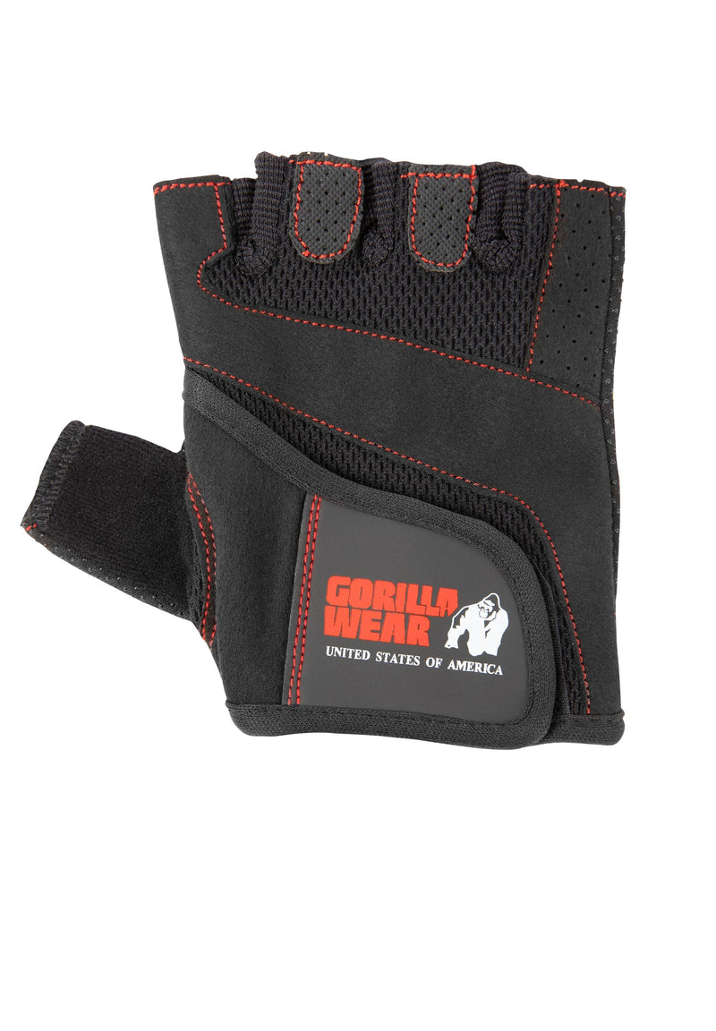 Load image into Gallery viewer, Women&#39;s Fitness Gloves - Black/Red Stitched
