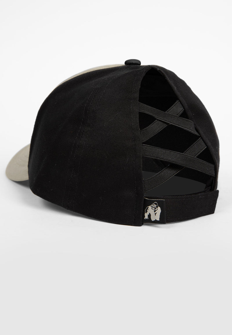 Load image into Gallery viewer, Sharon Ponytail Cap - Beige/Black
