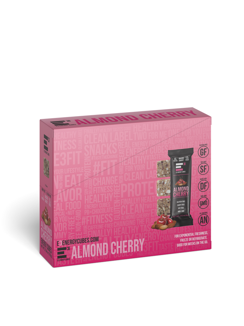 Load image into Gallery viewer, E3 Energy Cubes - Almond Cherry Protein Bars (12 bars)
