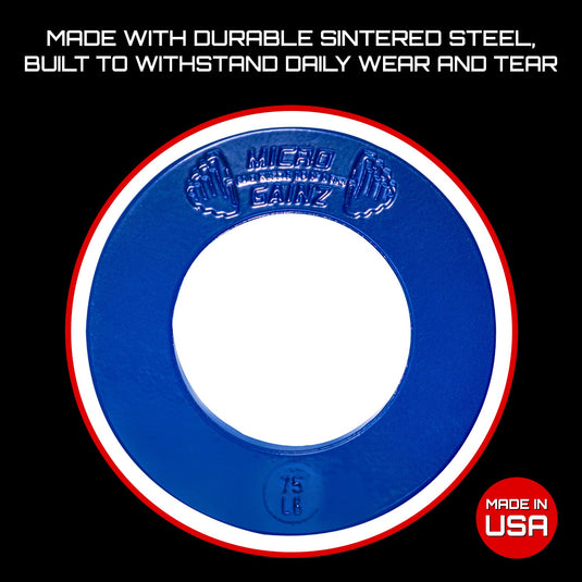 Micro Gainz - Multi-Color Olympic Size Fractional Weight Plates Set of 8 Plates .25Lb-1Lb w/ Bag - Micro Plates