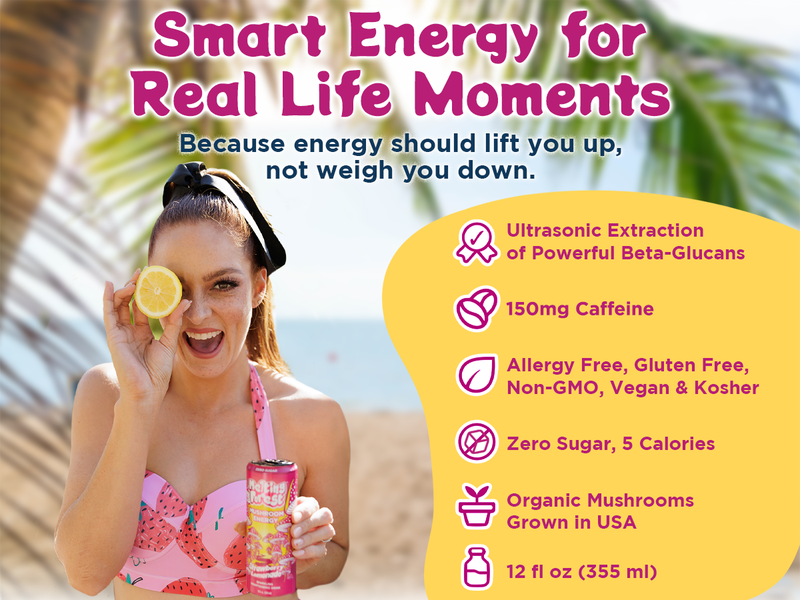 Load image into Gallery viewer, Melting Forest - Mushroom Energy Drink 12 Pack - Strawberry Lemonade
