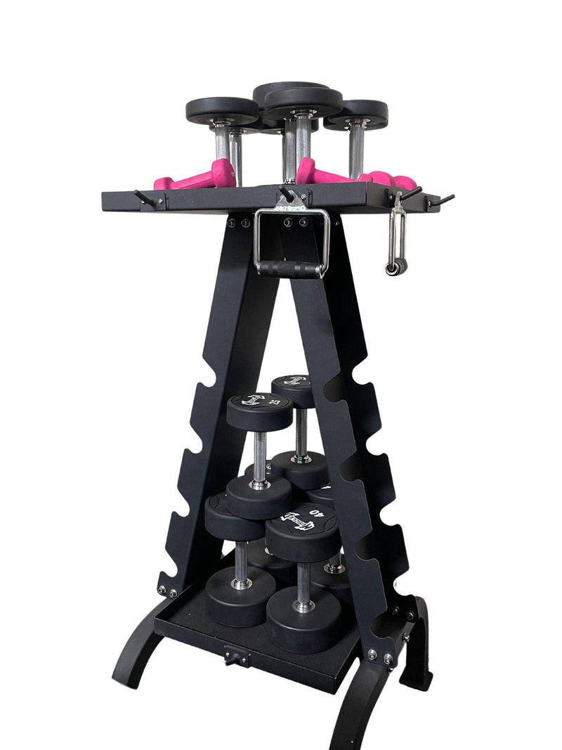Load image into Gallery viewer, Muscle D Fitness - Accessory Rack - Sturdy Cable Attachment Storage (Rack Only)
