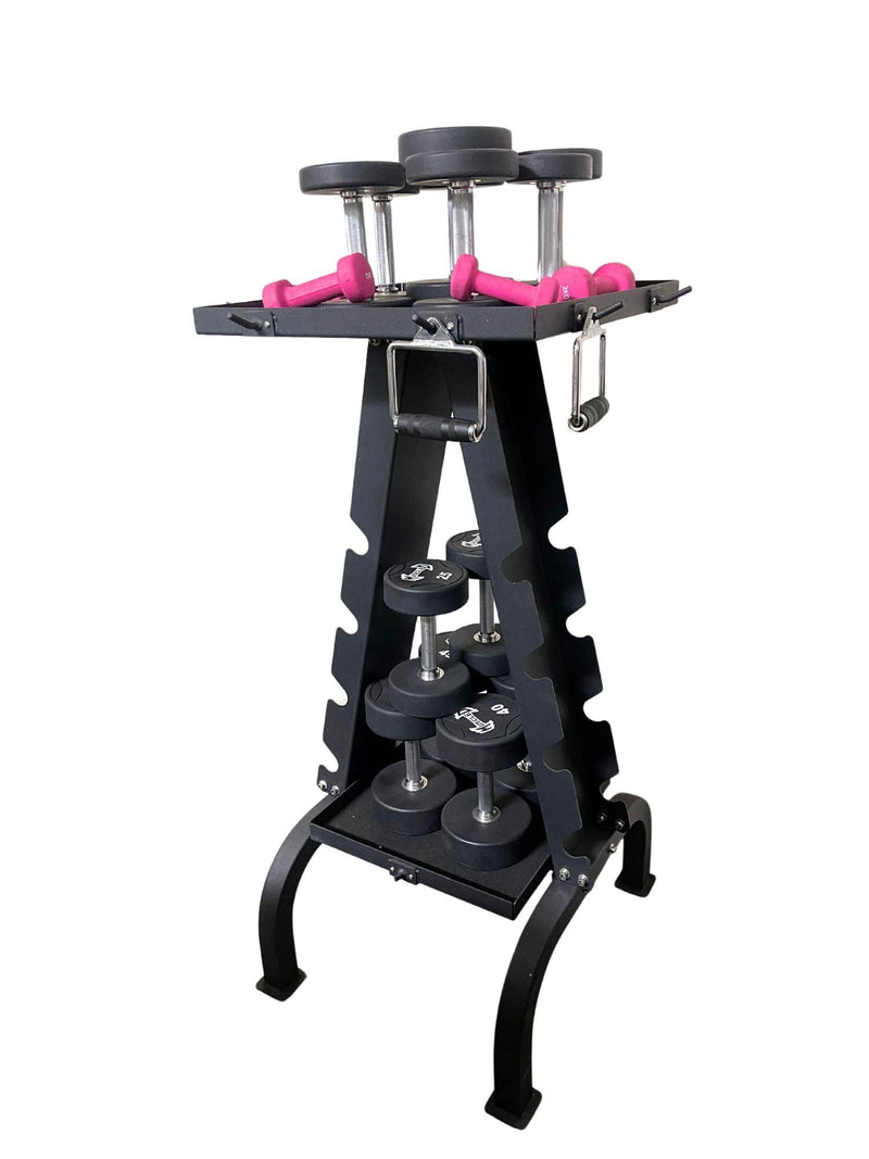 Load image into Gallery viewer, Muscle D Fitness - Accessory Rack - Sturdy Cable Attachment Storage (Rack Only)
