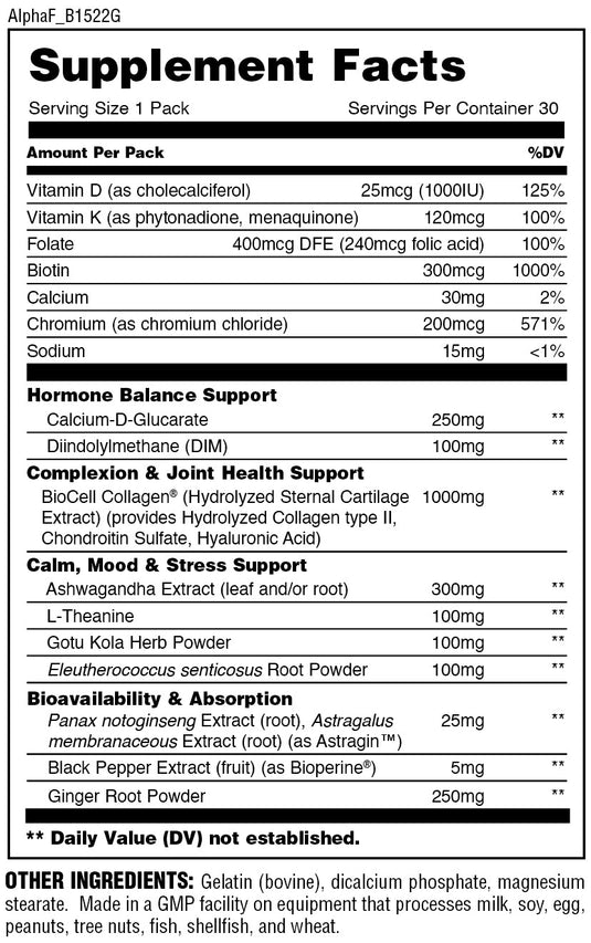 Animal Power Balance supplement facts