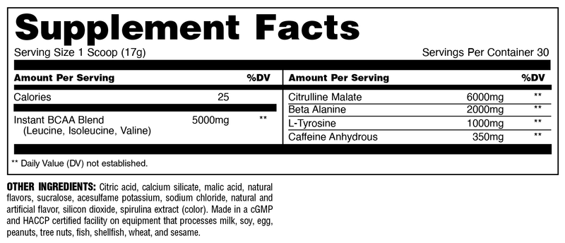 Load image into Gallery viewer, Animal Fury supplement facts
