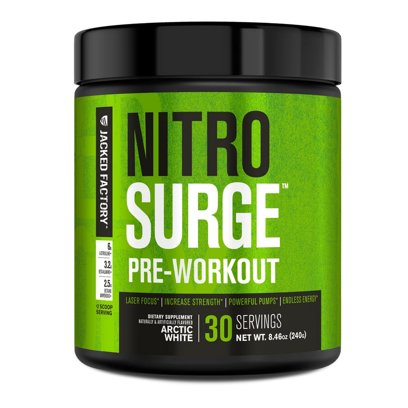 Load image into Gallery viewer, Jacked Factory - Nitrosurge Pre-Workout Powder - Arctic White / 30 Servings
