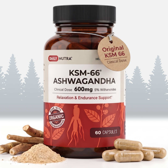Wild Foods - Daily Nutra KSM-66 Ashwagandha 600mg Capsules - Vitamins & Supplements