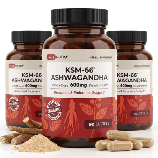 Wild Foods - Daily Nutra KSM-66 Ashwagandha 600mg Capsules - Vitamins & Supplements