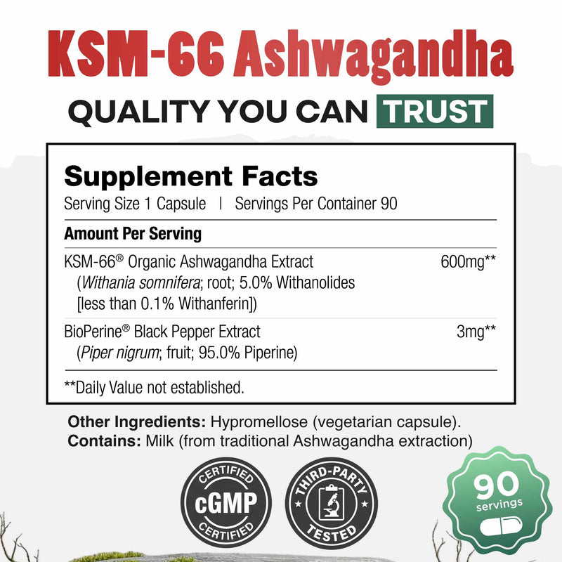 Load image into Gallery viewer, Wild Foods - Daily Nutra KSM-66 Ashwagandha 600mg Capsules - Vitamins &amp; Supplements
