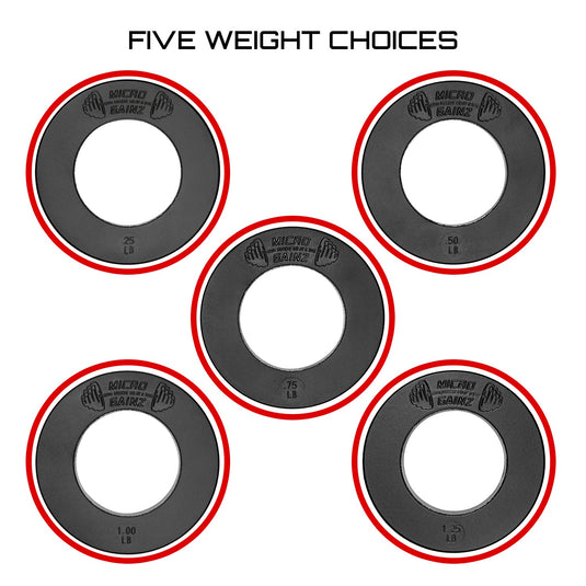 Micro Gainz Olympic Size Fractional Weight Plates Set of 10 Plates .25LB-1.25LB w/ Bag