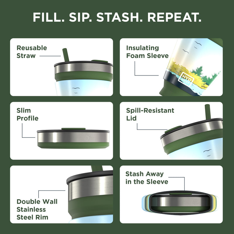 Load image into Gallery viewer, Hydaway - Collapsible Insulated Drink Tumbler
