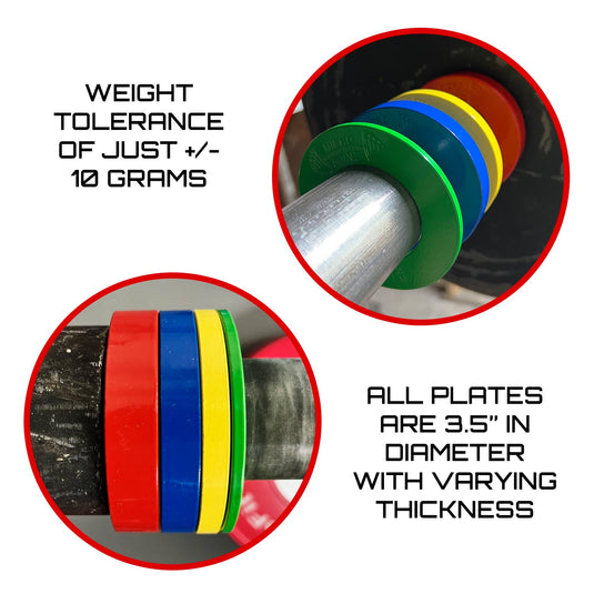 Micro Gainz Olympic Size Fractional Weight Plates Pair of Green .25LB Plates