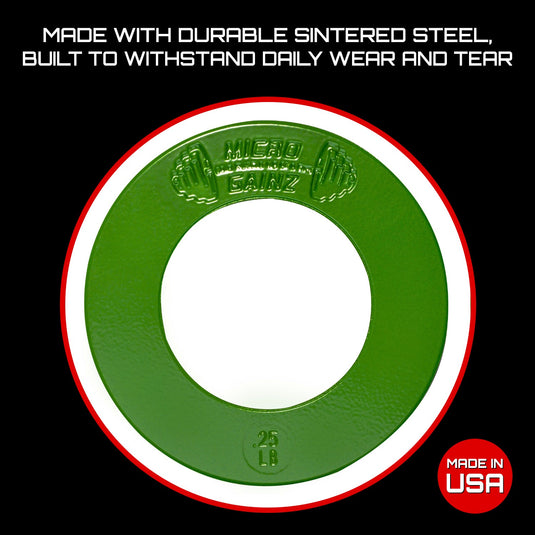 Micro Gainz - Olympic Size Fractional Weight Plates Pair of Green .25LB Plates