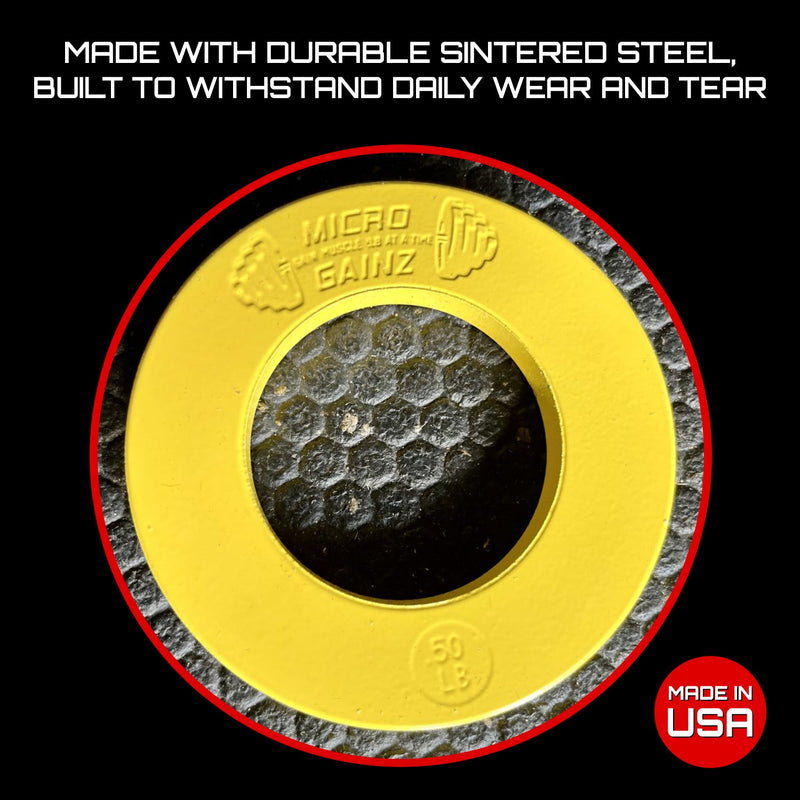 Load image into Gallery viewer, Micro Gainz - Olympic Size Fractional Weight Plates Pair of Yellow .50Lb Plates
