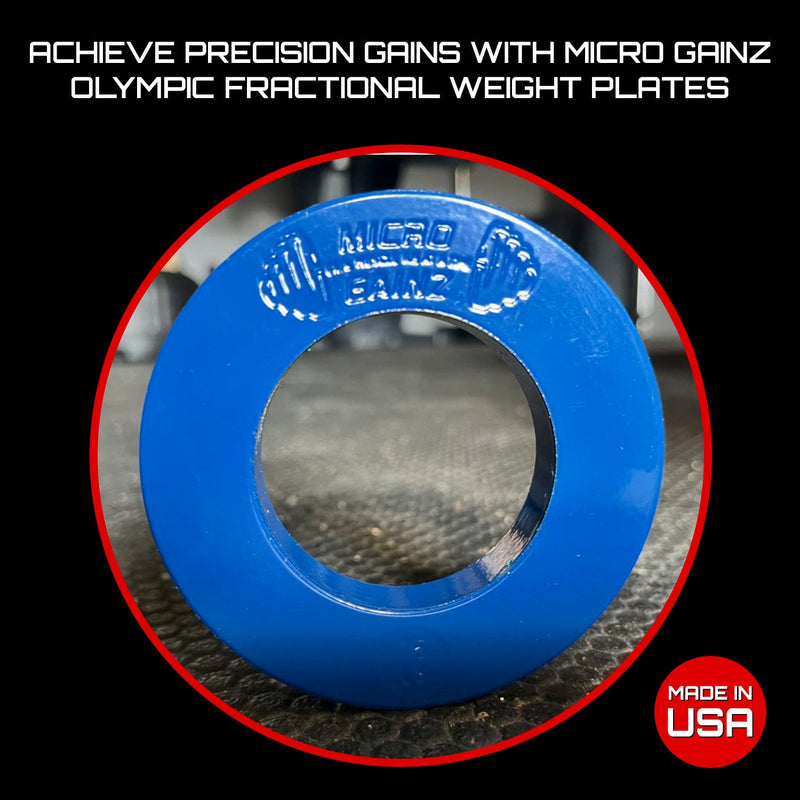 Load image into Gallery viewer, Micro Gainz - Olympic Size Fractional Weight Plates Pair of Blue .75Lb Plates
