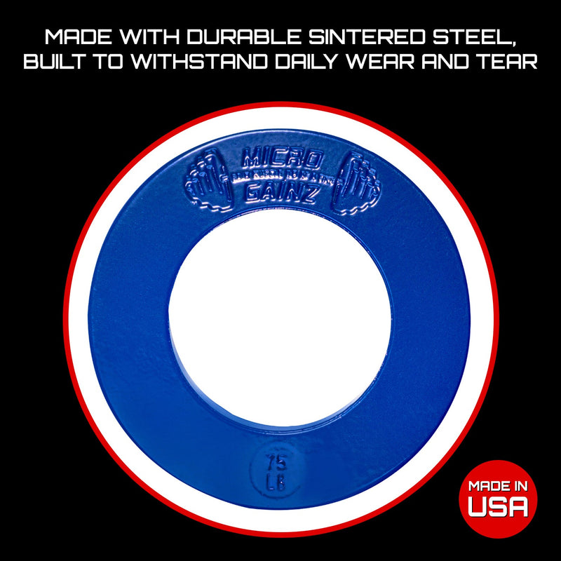 Load image into Gallery viewer, Micro Gainz - Olympic Size Fractional Weight Plates Pair of Blue .75Lb Plates
