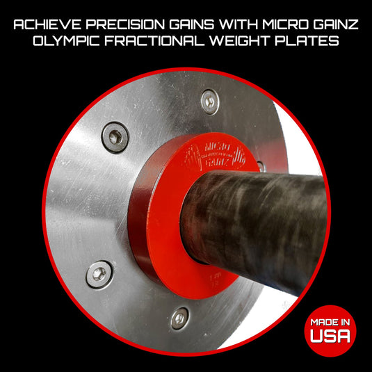 Micro Gainz - Olympic Size Fractional Weight Plates Pair of Red 1LB Plates