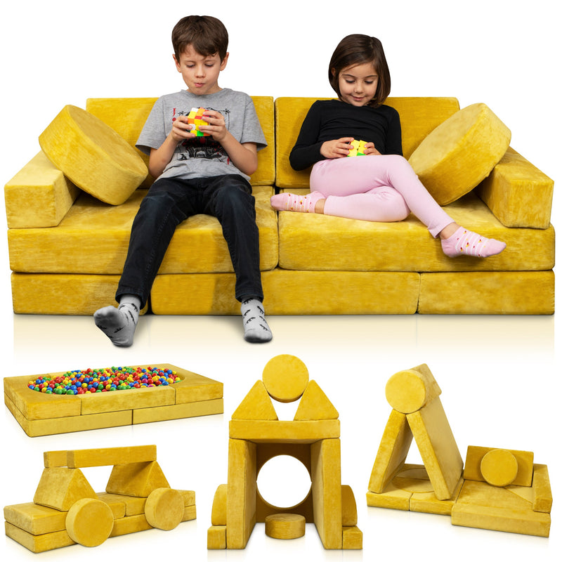 Load image into Gallery viewer, Lunix - LX15 14-Piece Modular Play Couch (Amber Yellow)
