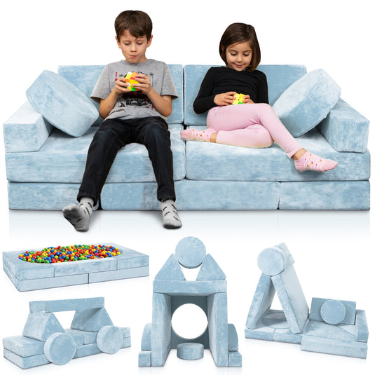 Lunix - LX15 14-Piece Modular Play Couch (Serenity Blue)