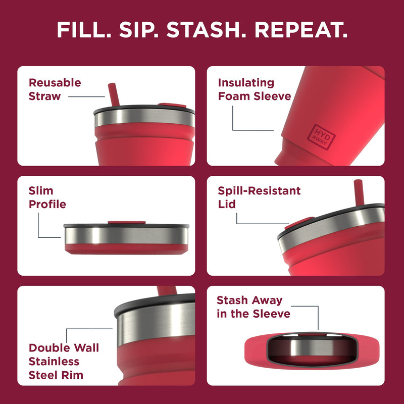 Load image into Gallery viewer, Hydaway - Collapsible Insulated Drink Tumbler
