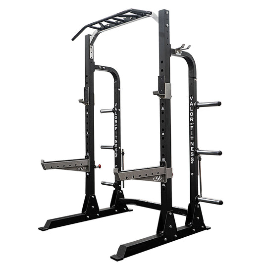 Valor Fitness - 3x3 Half Rack w/ Multi Grip Pullup Bar and Plate Storage
