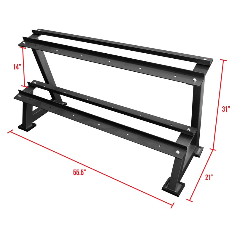 Load image into Gallery viewer, Valor Fitness - Dumbbell 2 Tier Storage Rack
