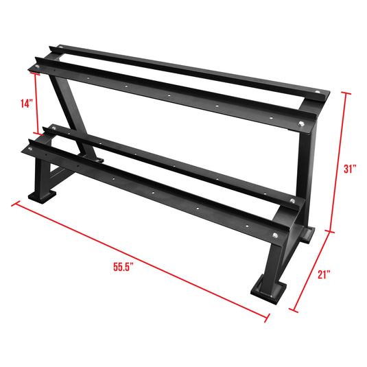 Valor Fitness - Dumbbell 2 Tier Storage Rack
