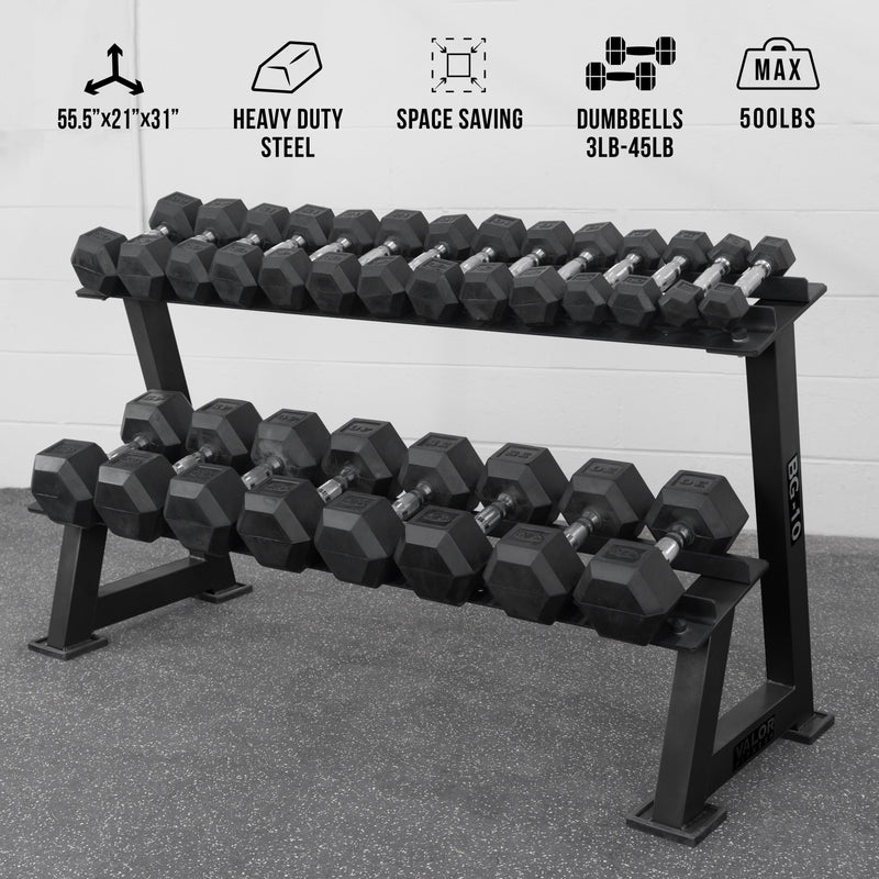 Load image into Gallery viewer, Valor Fitness - Dumbbell 2 Tier Storage Rack
