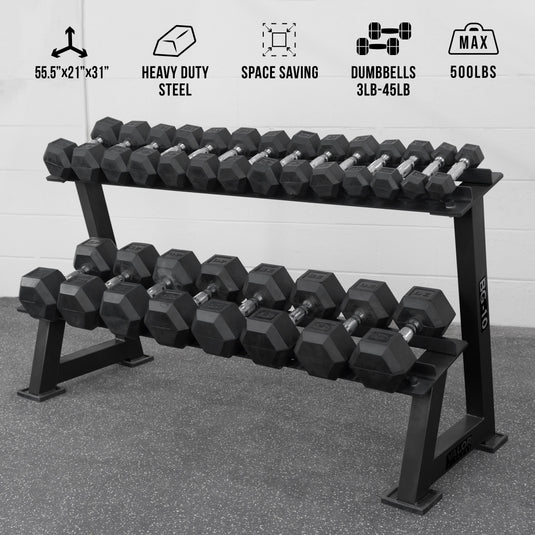Valor Fitness - Dumbbell 2 Tier Storage Rack