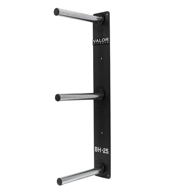 Load image into Gallery viewer, Valor Fitness - Wall Mounted 3 Peg Olympic Plate Storage
