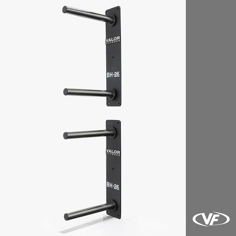 Load image into Gallery viewer, Valor Fitness - Wall Mounted 4 Peg Olympic Plate Storage
