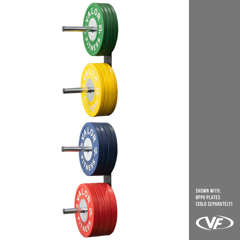 Load image into Gallery viewer, Valor Fitness - Wall Mounted 4 Peg Olympic Plate Storage
