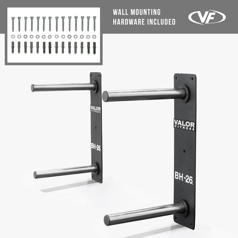 Load image into Gallery viewer, Valor Fitness - Wall Mounted 4 Peg Olympic Plate Storage

