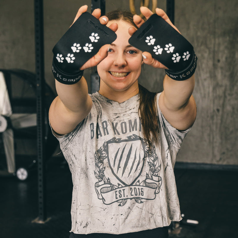 Load image into Gallery viewer, Bear KompleX - Paw Print by Lexi Neely - Black Diamond No Hole Speed Grips

