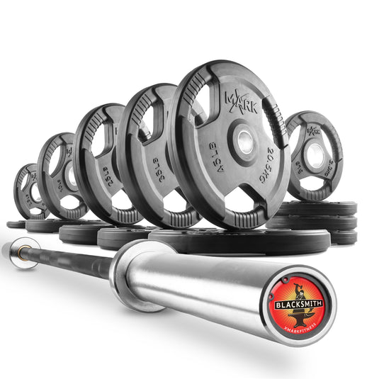 XMARK - Tri-Grip Olympic Weight Plates and Olympic Barbell Sets