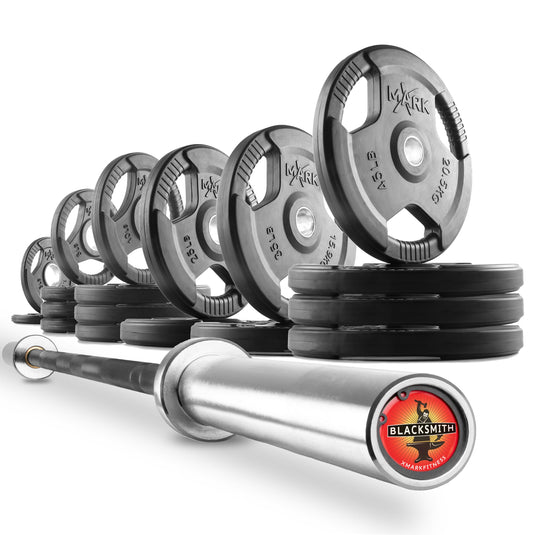 XMARK - Tri-Grip Olympic Weight Plates and Olympic Barbell Sets