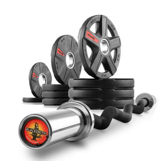 XMARK - Texas Star Olympic Weight Plates and Curl Barbell Sets
