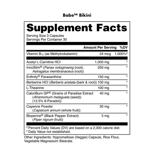 Babe Bikini supplement facts