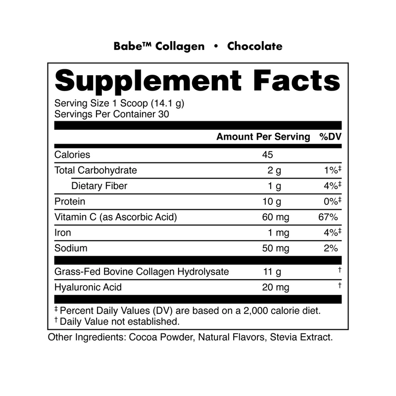 Load image into Gallery viewer, Babe Collagen supplement facts
