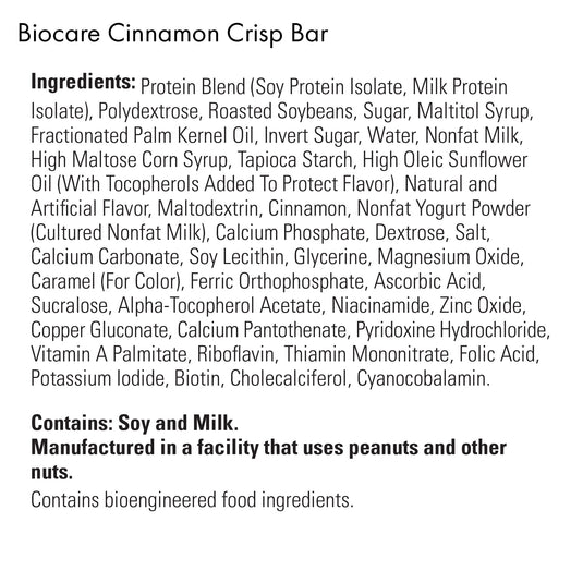 Biocare - High Protein Cinnamon Crisp Bar