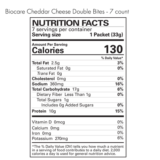 Biocare - High Protein Cheddar Cheese Double Bites