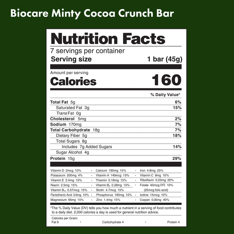 Load image into Gallery viewer, Biocare - 15G Protein Minty Cocoa Crunch Bar
