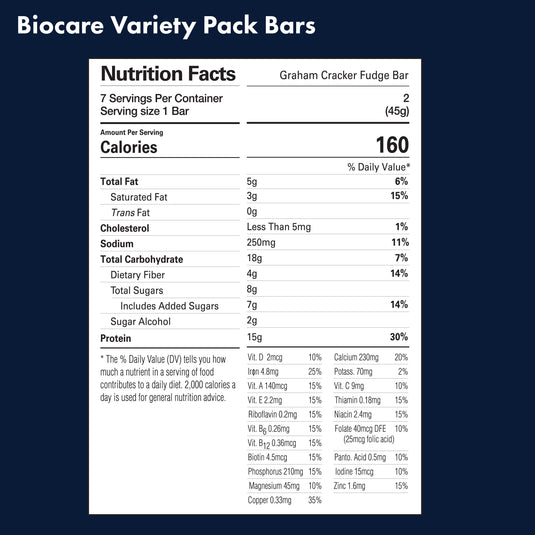 Biocare - 15G Protein Bars Variety Pack (7-Count)