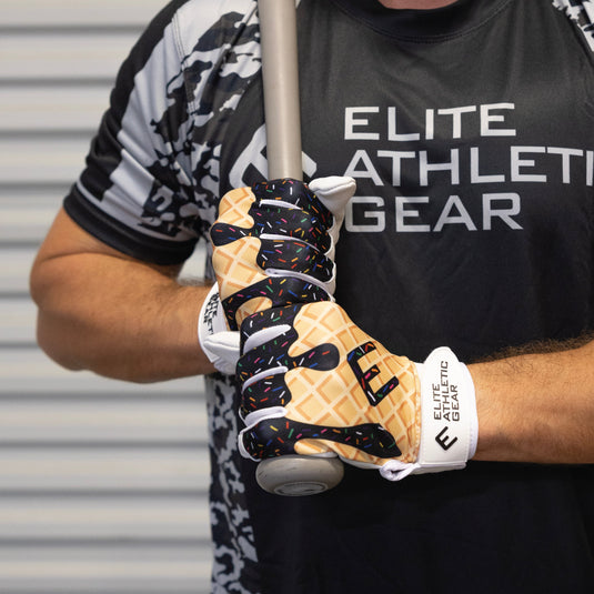 Elite Athletic Gear - Black Ice Cream Batting Gloves