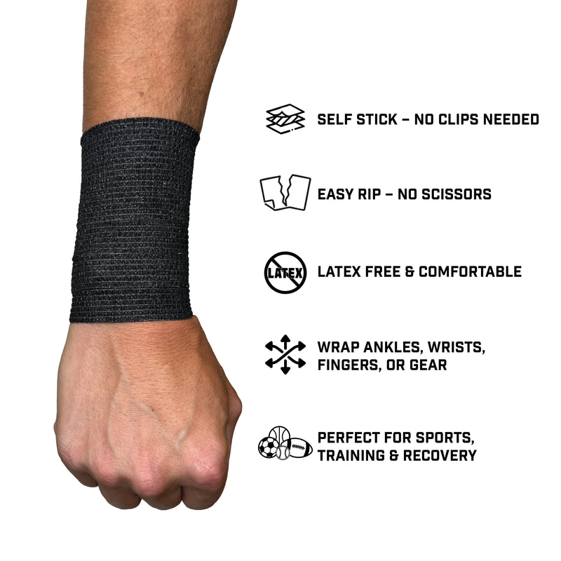 Load image into Gallery viewer, Elite Athletic Gear - Black Self Stick Athletic Tape
