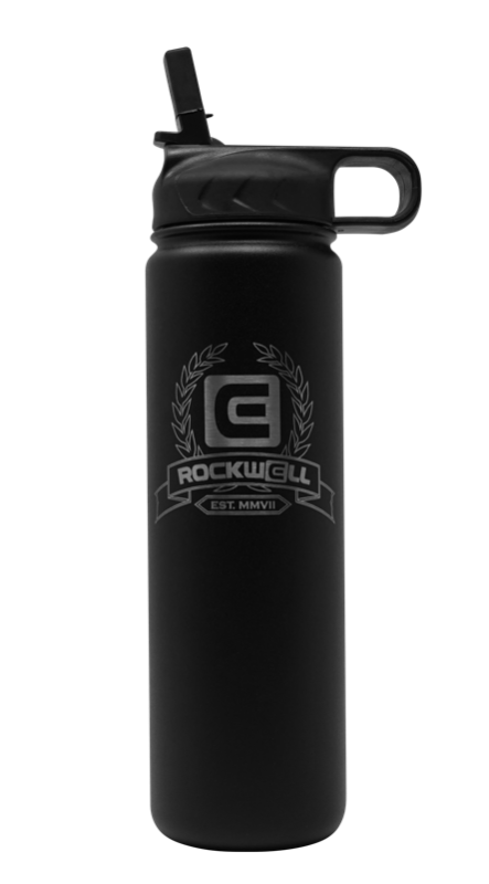 Rockwell Time - Rockwell Warrior Flask - Double Walled - Stainless Steel Flask - (BLACK)