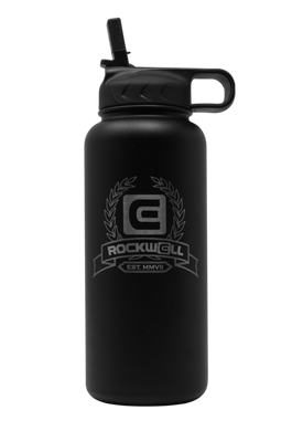 Rockwell Time - Rockwell Warrior Flask - Double Walled - Stainless Steel Flask - (BLACK)
