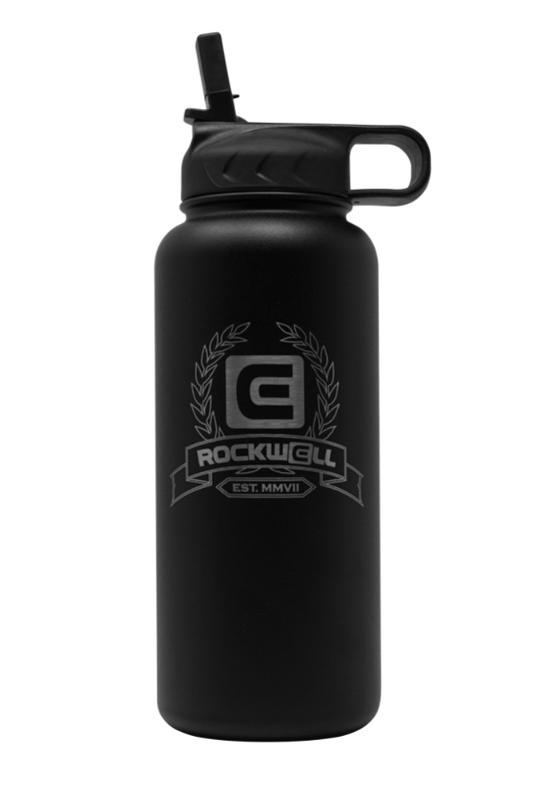 Rockwell Time - Rockwell Warrior Flask - Double Walled - Stainless Steel Flask - (BLACK)