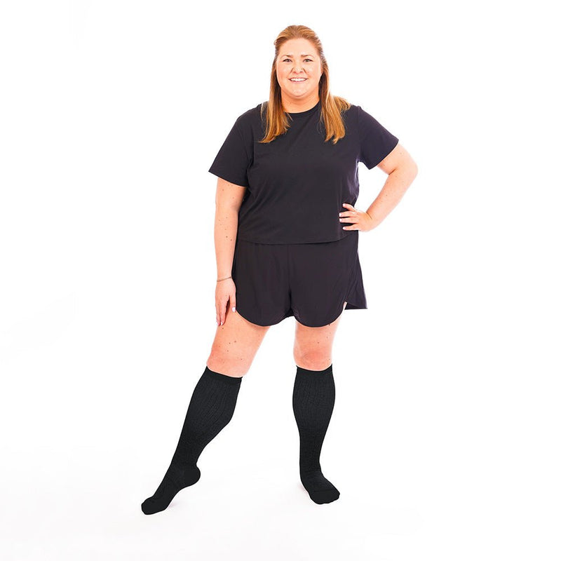 Load image into Gallery viewer, Pro Compression - Marathon Wide-Calf, Black on Black
