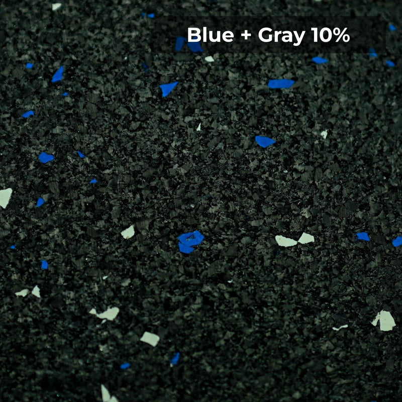 Load image into Gallery viewer, Blue + Gray 10% rubber flooring swatch